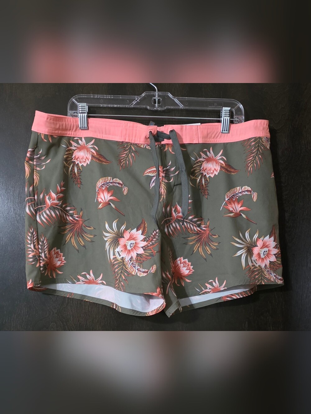 O'rageous Swim Shorts Olivine Floral Pockets Junior Size XL